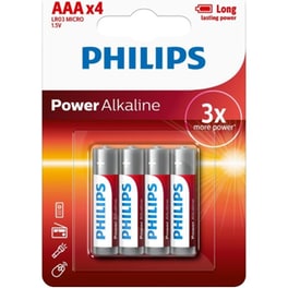 Philips Power Αλκαλικές Μπαταρίες AAA 1.5V 4τμχ (LR03P4B/10) (PHILR03P4B-10)