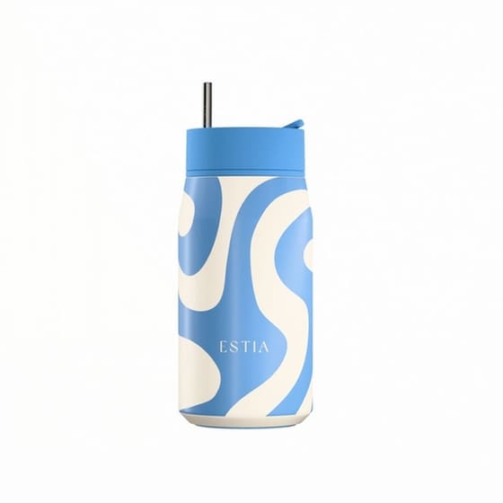 Μπουκάλι Θερμός Estia Lens Save The Aegean Ocean Waves με Καλαμάκι 360 ml image 1