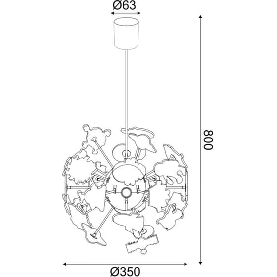 Παιδικό Φωτιστικό Οροφής Aca Space Πολύφωτο MD160224SP image 1