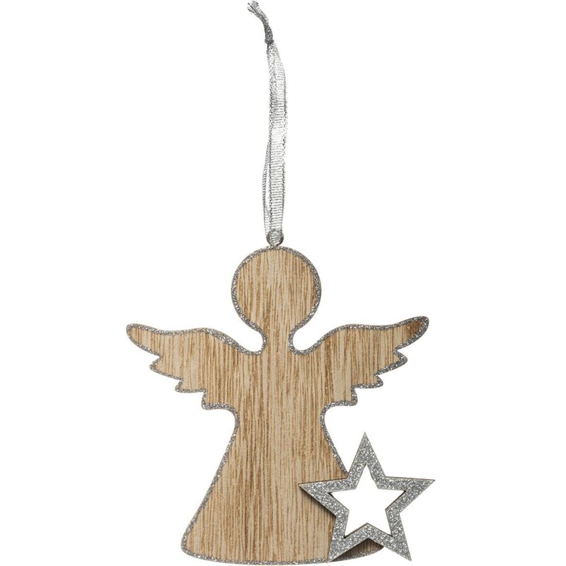 Χριστουγεννιάτικο Στολίδι Spitishop A-s Wooden Angel 175906 Ξύλινο 1 Τμχ - Αγγελάκι