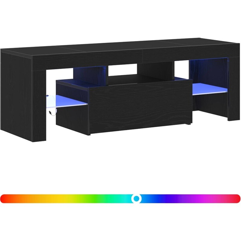 Έπιπλο Τηλεόρασης VidaXL με LED 120 x 35 x 40 cm - Μαύρη Οξιά