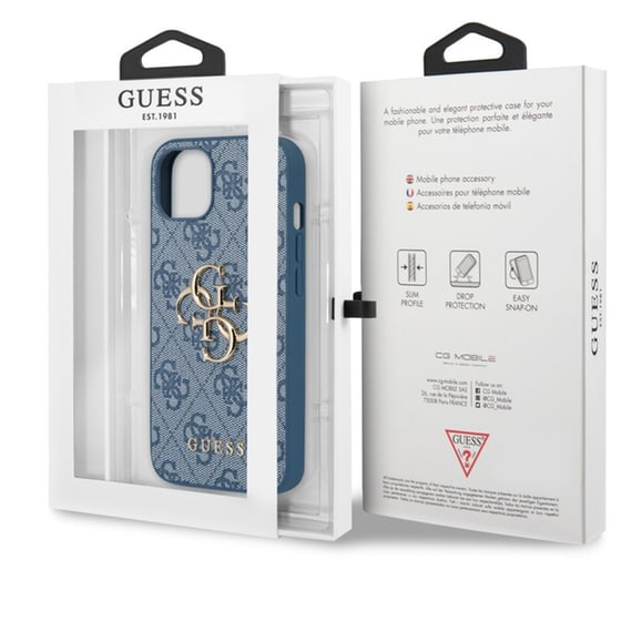 Guess “4g Logo Collection” Hard Case Pu Leather Θήκη Προστασίας Από Δερματίνη – Iphone 11 (μπλε – Guhcp13s4gmgbl) image 3