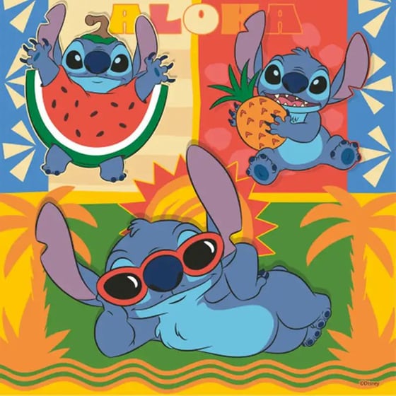 Παιδικό Παζλ Ravensburger Disney Stitch (3x49 Κομμάτια) image 4