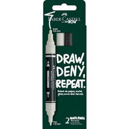 Μαρκαδόροι Ακρυλικοί Faber Castell Λευκό-Μαύρο (2 Τεμάχια)