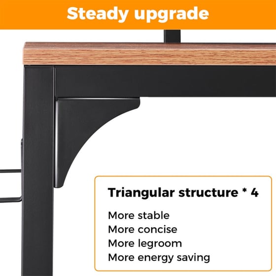 Γραφείο Υπολογιστή Eureka Ergonomic από Μελαμίνη 120x60cm - Καφέ/Μαύρο image 5