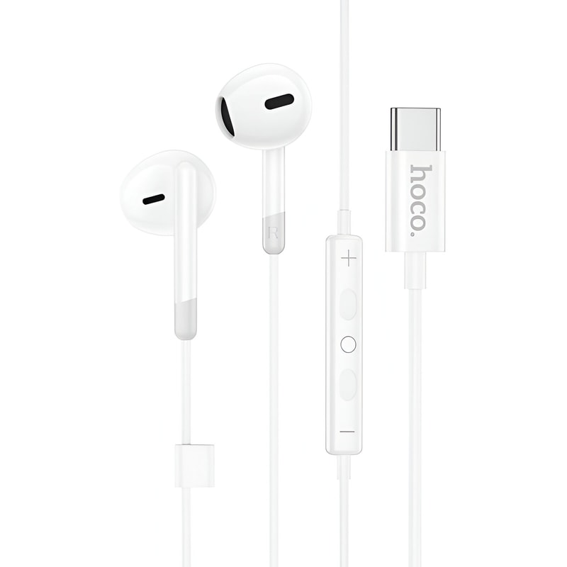 HOCO Ακουστικά Handsfree Hoco M109 Sunny USB-C - Λευκά