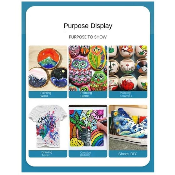 Ακρυλικοί Μαρκαδόροι Ζωγραφικής Zibeef για Ύφασμα, Μέταλλο, Γυαλί 1.5 mm (48 Τεμάχια) image 4