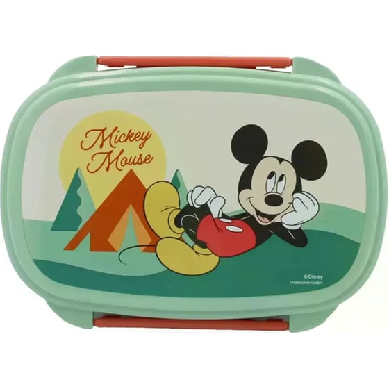 Σετ Φαγητοδοχείο Gim Με Κουτάλι & Πιρούνι Mickey Πράσινο image 2