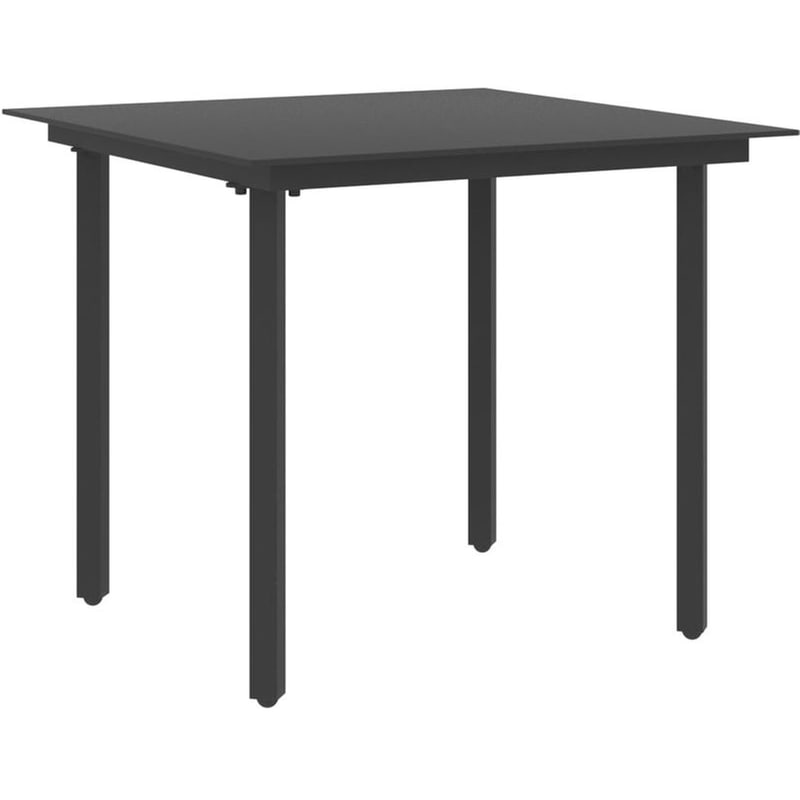 Τραπέζι Εξωτερικού Χώρου VidaXL από Ατσάλι/Γυαλί 80x80x74 cm - Μαύρo VIDAXL
