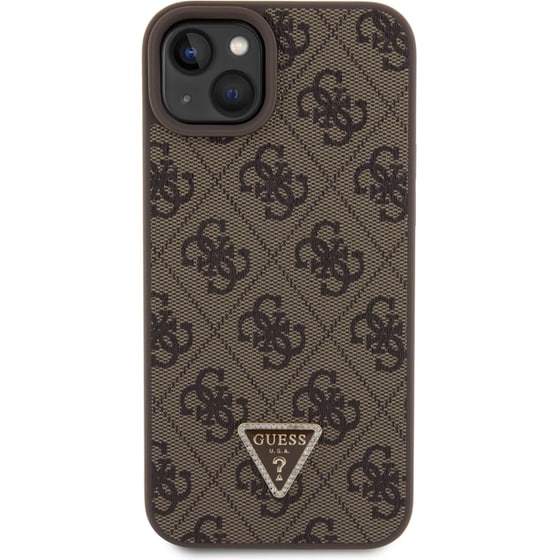 Guess “triangle Metal Logo Strass Collection” Crossbody Case Θήκη Προστασίας Από Δερματίνη Με Λουράκι – Iphone 15 Plus (καφέ – Guhcp15mp4tdscpw) image 2
