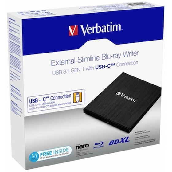 Εξωτερική Οπτική Μονάδα Verbatim Slimline 43889 Blu-Ray - Black image 2