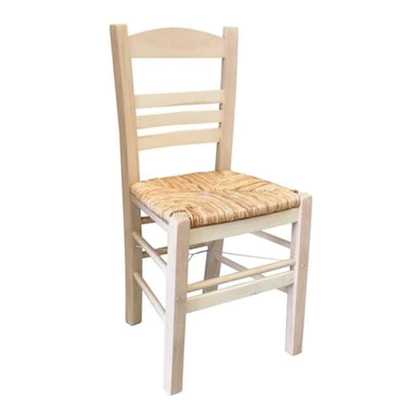 WOODWELL Καρέκλα Woodwell Άβαφη Με Ψάθα Αβίδωτη C9206 - Καφέ