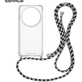 Θήκη Xiaomi Xiaomi 14 Ultra - Sonique Armor Σιλικόνης Με Κορδόνι Rainbow Μαύρο - Clear