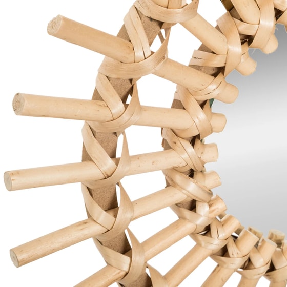 Σετ Διακοσμητικοί Καθρέφτες Τοίχου Spitishop Ξύλινοι 3 Tμχ Φ27x3 cm - Φυσικό image 3