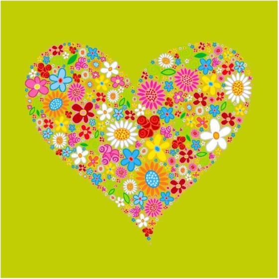 Ευχετήρια Κάρτα 12 Εποχές Καρδιά Με Άνθη image 0