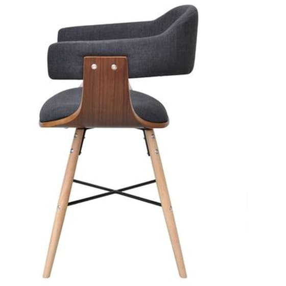 Καρέκλες Τραπεζαρίας Vidaxl από Λυγισμένο Ξύλο / Ύφασμα 2 Τμχ - Σκούρο Γκρι image 3