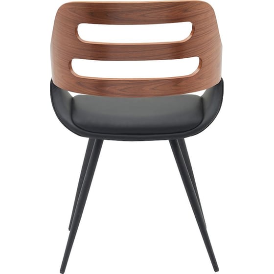 Καρέκλα Επισκέπτη ArteLibre Harmada από Δερματίνη & Plywood - Μαύρη/ Καφέ image 3