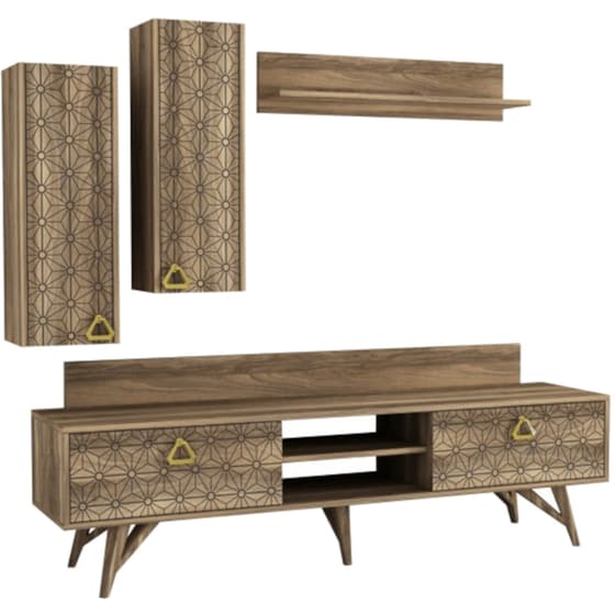 Έπιπλο Τηλεόρασης 24Mall Scintillio από Μοριοσανίδα 180x29.5x48.6 cm -  Καρυδί image 0