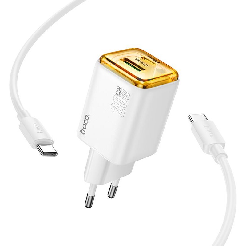 Φορτιστής Πρίζας Hoco N52 Monsoon USB-C 20W - White