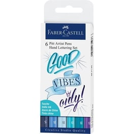 Μαρκαδόροι Faber Castell Hand Lettering Pitt Μπλε (6 Τεμάχια)