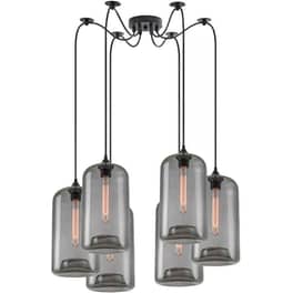 Φωτιστικό Οροφής Πολύφωτο Homelighting Feint 77-8786 Γυάλινο/Μεταλλικό - Γκρι/Μαύρο