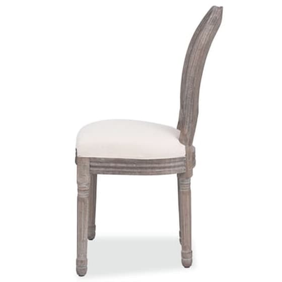 Vidaxl Καρέκλες Τραπεζαρίας 6 Τεμ. Κρεμ Υφασμάτινες image 4