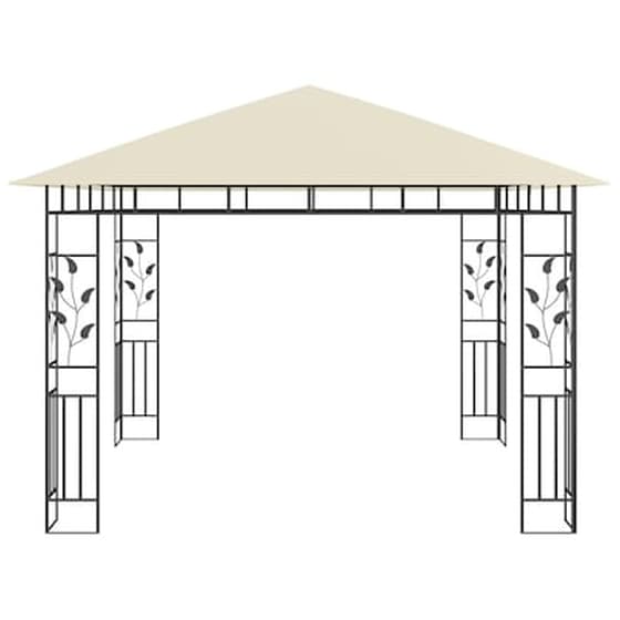Κιόσκι Vidaxl Χάλυβας με Δίχτυ 3x3x2.73m - Κρεμ image 3