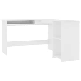 Γραφείο Γωνιακό VidaXL από Μοριοσανίδα 120x140cm - Γυαλιστερό Λευκό