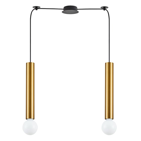 Φωτιστικό Οροφής Δίφωτο Homelighting Μεταλλικό Φ11x300 cm - Χρυσό/Μαύρο image 0