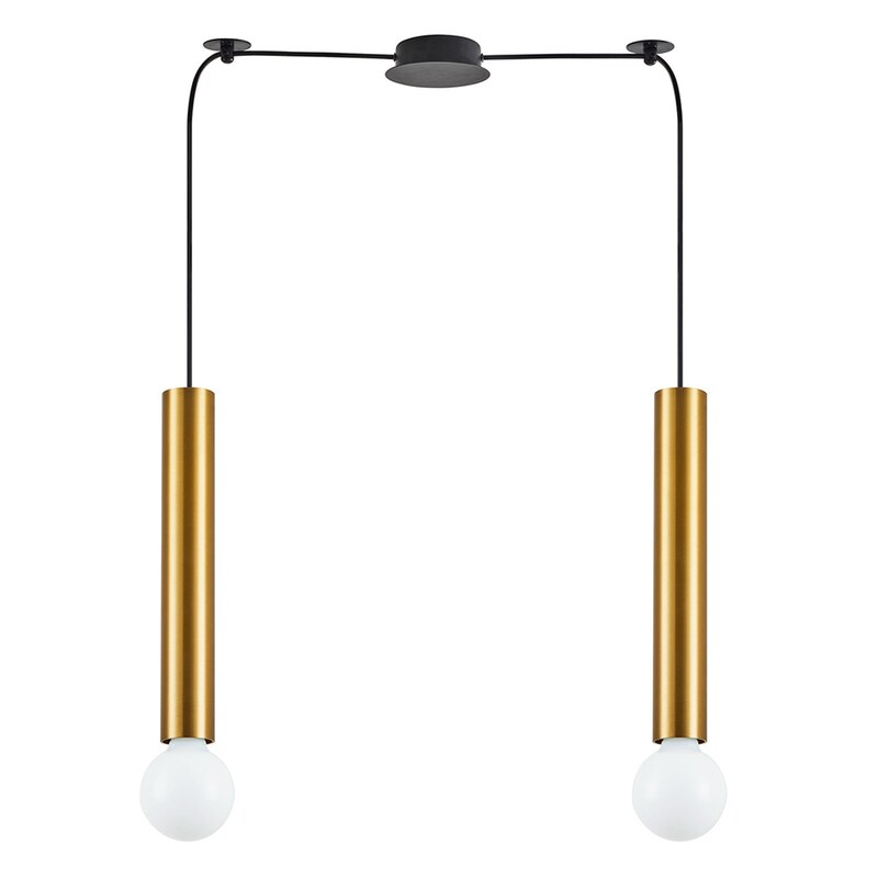 Φωτιστικό Οροφής Δίφωτο Homelighting Μεταλλικό Φ11x300 cm - Χρυσό/Μαύρο