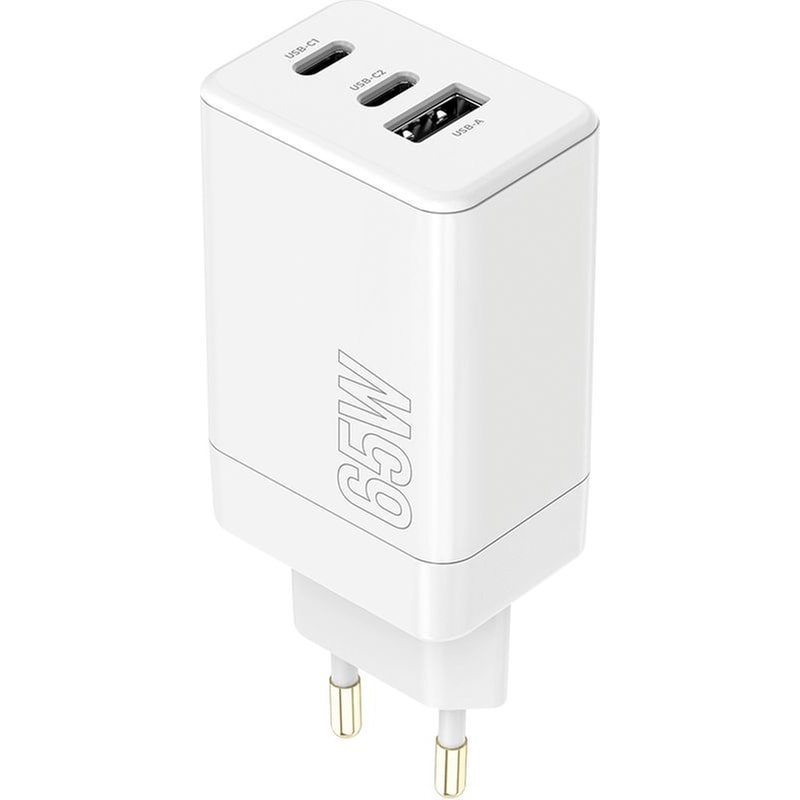 Φορτιστής Πρίζας Maxlife MXTC‑08 USB‑A, USB‑C 65 W - Λευκό