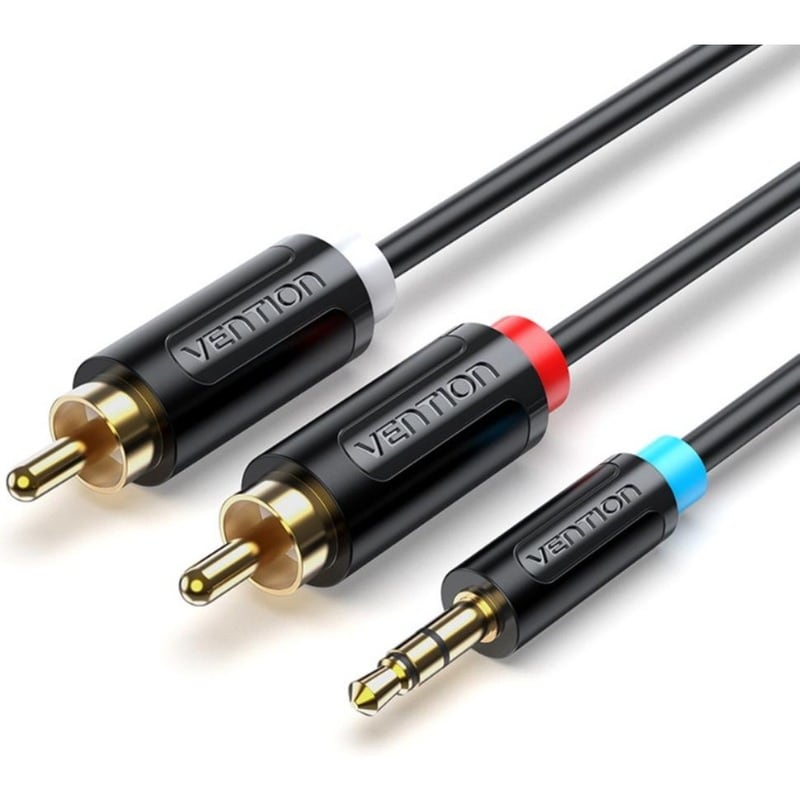 VENTION Καλώδιο Ήχου BCLBL 1x 3.5mm Jack Male σε 2x RCA Male 10 m Μαύρο