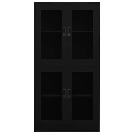 Ντουλάπα Γραφείου VidaXL από Ατσάλι 90x40x180 cm - Μαύρο image 1