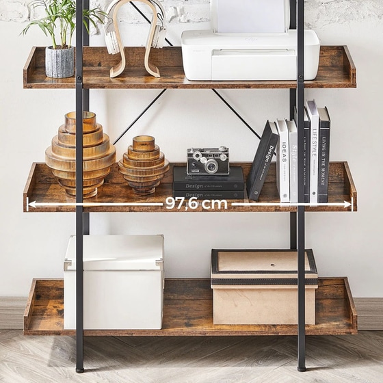 Ραφιέρα Vasagle Lls110b01 από Μοριοσανίδα/Μέταλλο 100x28x178cm - Καφέ/Μαύρο image 4
