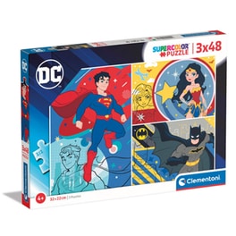 Παιδικό Σετ Παζλ Clementoni Super Color Dc Comics (48/48/48 Κομμάτια)
