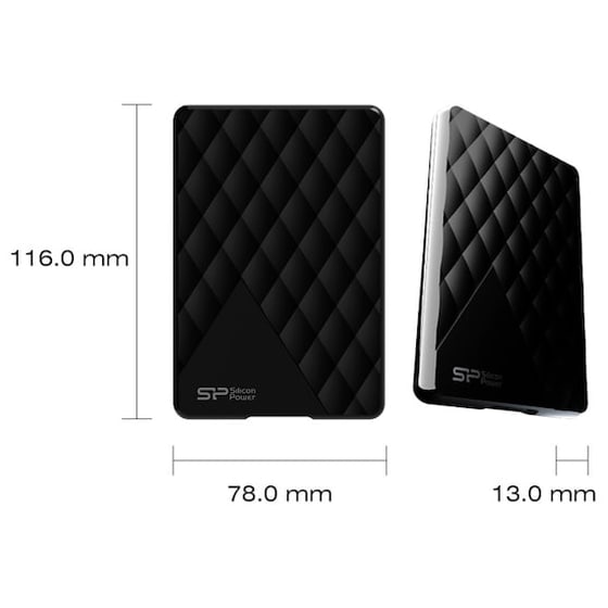 Silicon Power Diamond D06 USB 3.0 HDD 1TB 2.5" - Μαύρο image 2