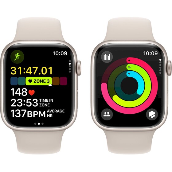 Apple Watch Series 9 Aluminium Starlight GPS 45mm - Starlight Small/Medium image 7