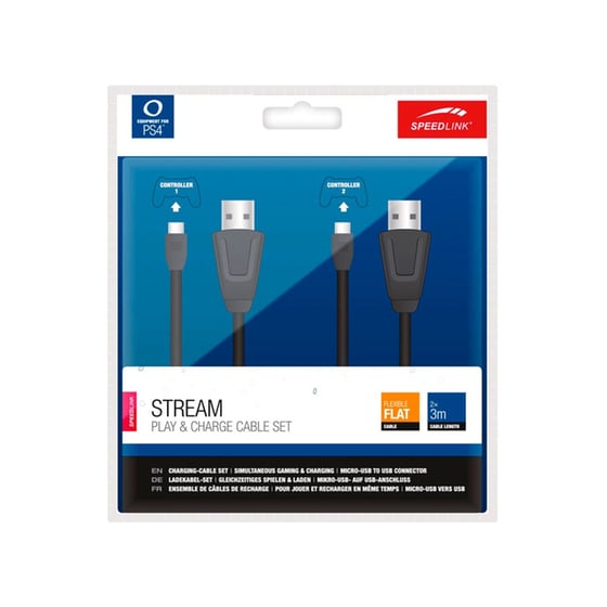 Stream Play&Charge Set - Καλώδιο PS4 - 3m image 0
