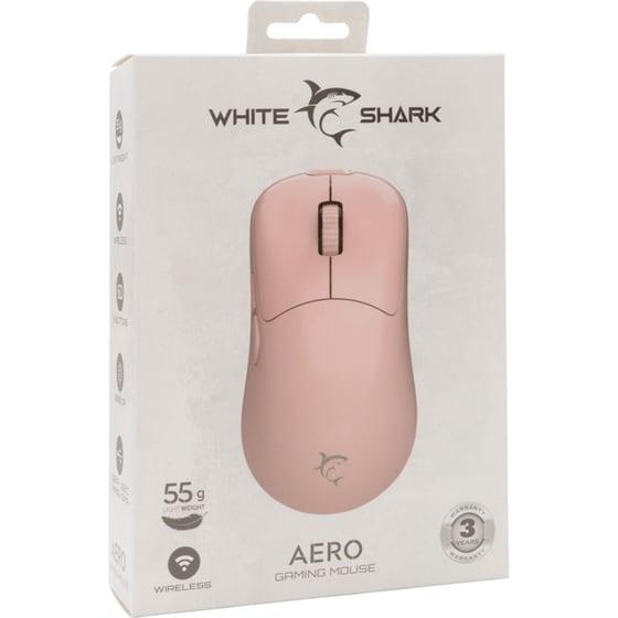 White Shark  AERO Gaming Ασύρματο Ποντίκι - Ροζ image 6