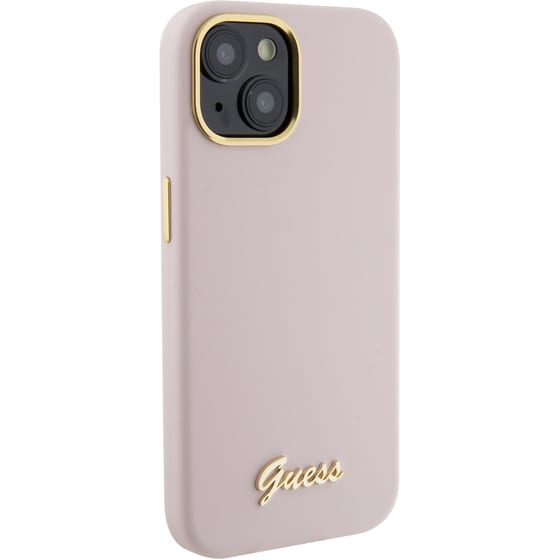 Guess “vintage Script Gold Logo Collection” Σκληρή Θήκη Προστασίας Από Σιλικόνη – Apple Iphone 15 (ροζ  – Guhcp15ssmbslp) image 7