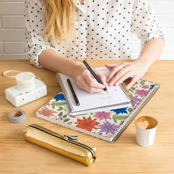 Τετράδιο Σπιράλ Miquelrius A5 Vintage Lily 120 Φύλλων image 1