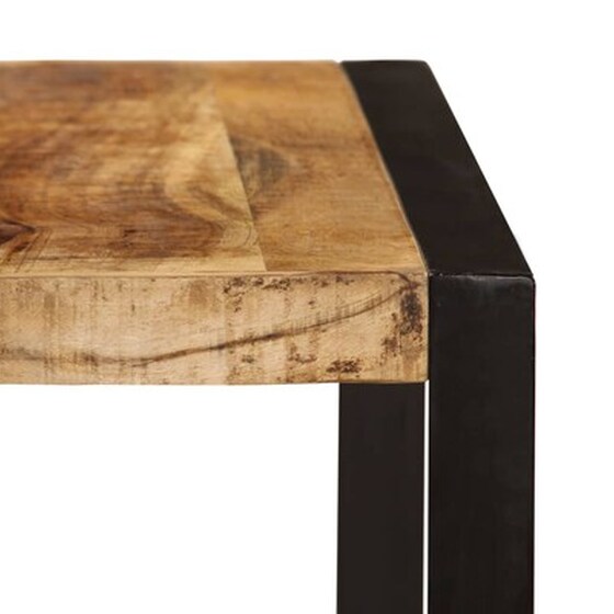 Τραπεζαρία Vidaxl από Μασίφ Ξύλο Μάνγκο 180x90x75 cm - Μαύρο/Καφέ image 3