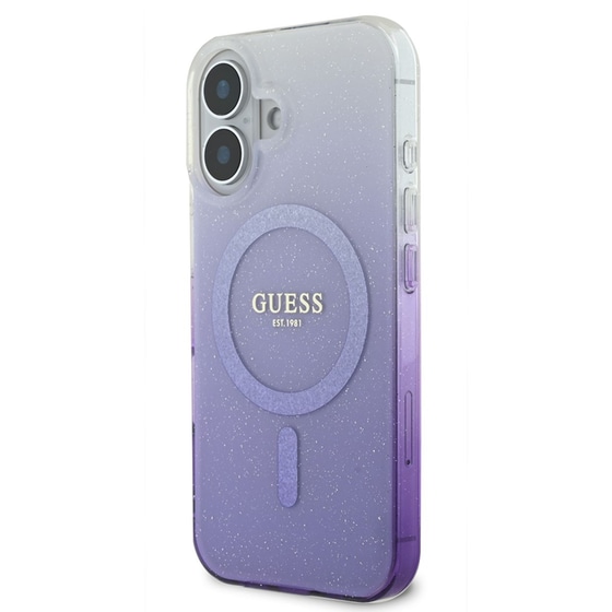 Θήκη Apple Iphone 16 - Guess glitter Gradient - Μωβ image 4