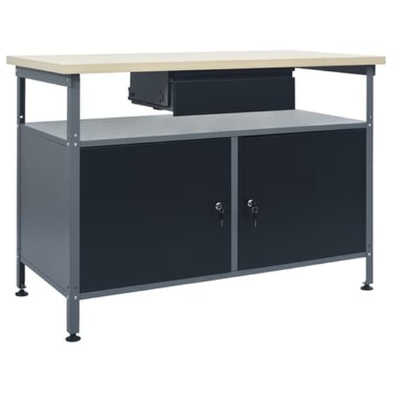 Vidaxl Πάγκος Εργασίας Μαύρος 120 X 60 X 85 Εκ. Ατσάλινος image 1