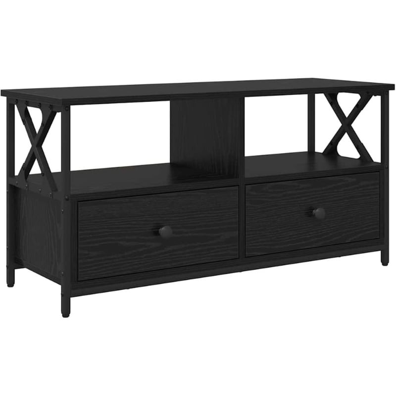 Έπιπλο Τηλεόρασης VidaXL με Συρτάρι 90 x 33 x 45 cm - Μαύρη Οξιά