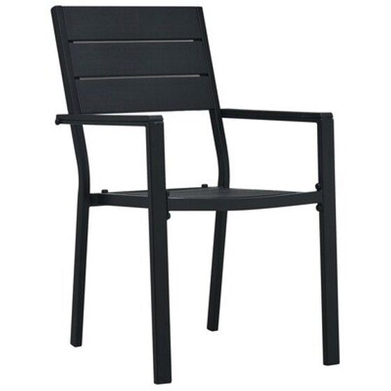 Καρέκλες Κήπου Vidaxl από Ξύλου Hdpe 4 Τεμ. 62x55.5x88.5cm - Μαύρες image 2