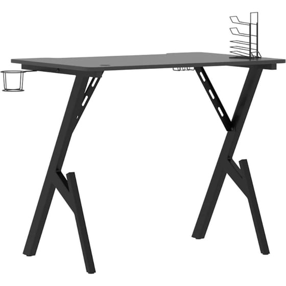 Γραφείο Gaming VidaXL με Πόδια σε Σχήμα Y 90x60x75 cm - Μαύρο image 4