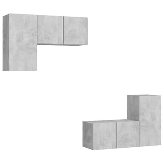 Έπιπλα Τηλεόρασης VidaXLΜοριοσανίδα 4 Τμχ 30.5x30x60 cm - Γκρι image 2