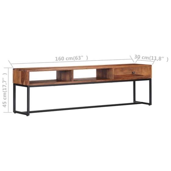 Έπιπλο Τηλεόρασης VidaXL Ξύλινο/Μεταλλικό 160x30x45cm - Καφέ/Μαύρο image 12