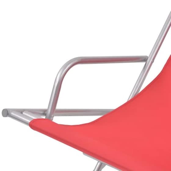 Vidaxl Σεζλόνγκ Ανακλινόμενες 2 Τεμ. Κόκκινες Ατσάλινες image 5